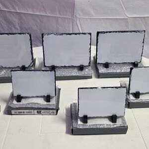 Elegant White Slate Photo Frame Set